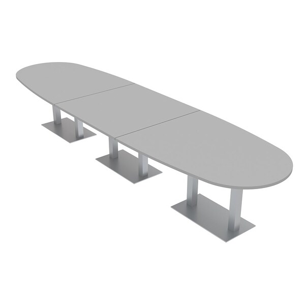 45 in W, 165.75 in L, 29 in H, Engineered Wood Top, Grey